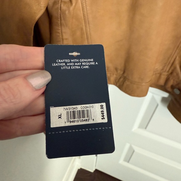 NWT Lucky Brand Leather Trucker Jacket size XL - Picture 10 of 16